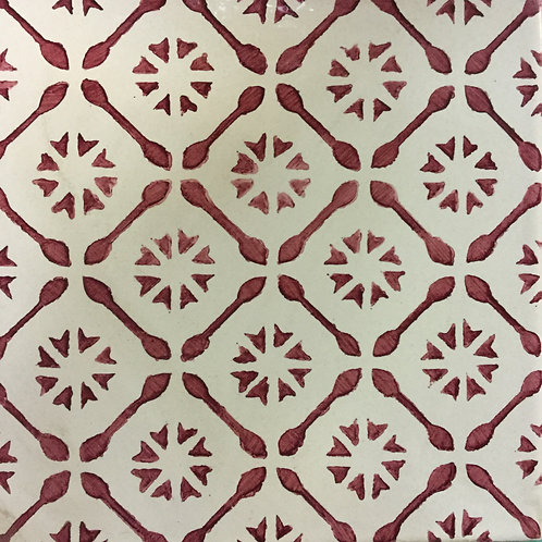 Purple Sicilian Hand-Painted Ceramic Tile 20x20