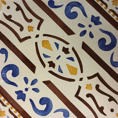 Italian Hand-Painted Ceramic Tile 20x20
