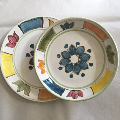 Mondrian vintage ceramic plates set by A.Piscitello