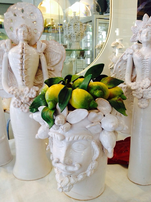 White Moro Head with set of Matrangele - The Ceramic Gift